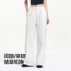 森马休闲裤女吸湿速干格子阔腿裤2025夏季新款撞色蕾丝长裤运动风 商品缩略图4