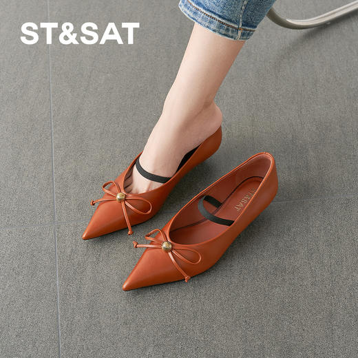 【精选牛皮】星期六简约复古蝴蝶结玛丽珍SSD1111184 商品图5