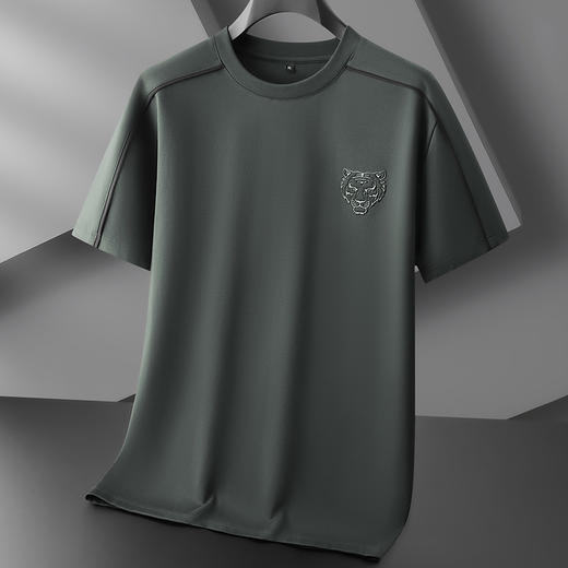 【棉质】【DPF】大依优型大码短袖T恤圆领肥佬时尚休闲老虎印花半袖衫夏季加肥加大插肩男士胖子上衣 商品图2