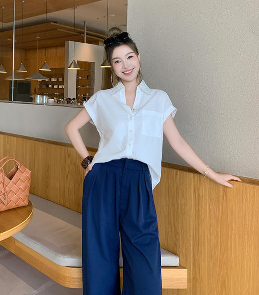 【出游好搭子！极简风小飞袖衬衫】清凉舒适 罗马假日赫本小飞袖 商品图1