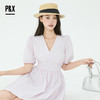 P&X设计师2025夏季新款V领优雅气质小众连衣短裙825208179 紫色 商品缩略图3