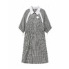 谜底连衣裙五分袖女2025夏季新品复古风通勤格纹中长裙252ML0677 商品缩略图4