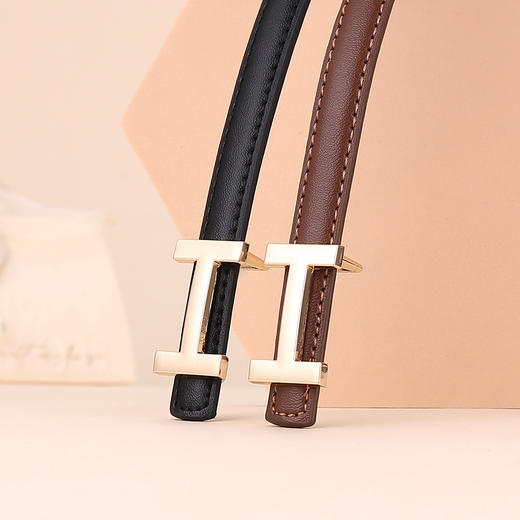 H字皮带女百搭真皮裙子裤带细款女士腰带女款高级感商务时尚 belt 商品图1