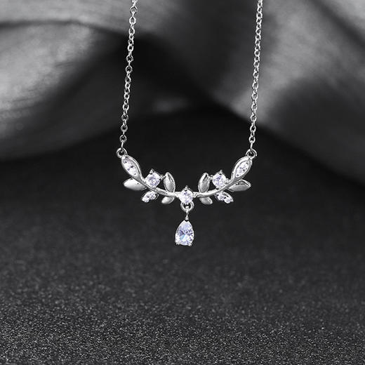 【999足银|女神】 卡蒂罗KADER 穗穗平安月桂女神项链 简约大方精致优雅温柔百搭新中式锁骨链 小众轻奢礼盒 999银 项链 女款 银色 商品图5