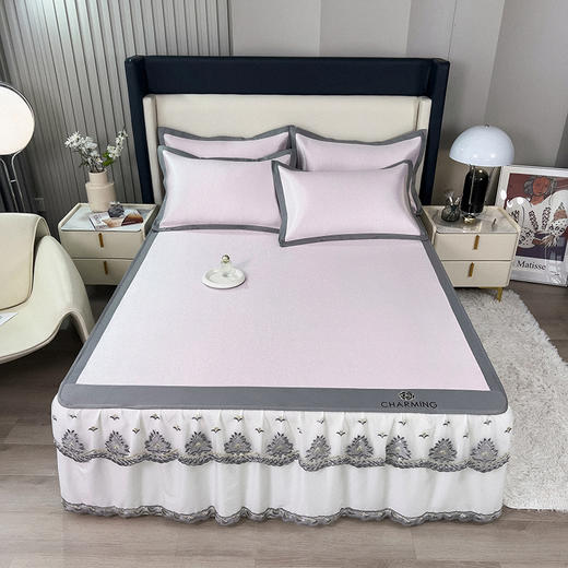 高品质加厚加密冰藤床裙凉席 清凉舒适柔软无痕凉席 商品图0