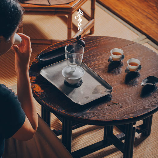 娜家便携茶馆 实木老料可折叠便携复古桌子矮茶 商品图5