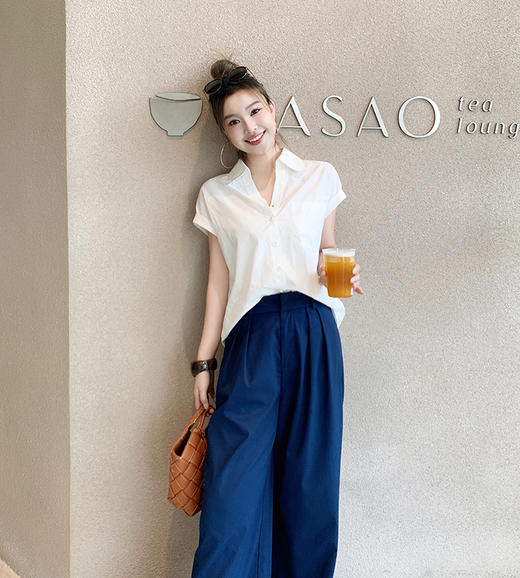 【出游好搭子！极简风小飞袖衬衫】清凉舒适 罗马假日赫本小飞袖 商品图2