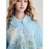 两三事梵高文艺浮梦旖旎2025夏新款网纱拼接印花荷叶边翻领衬衫女 商品缩略图2
