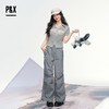 P&X设计师女装 夏季新款宽松纯色梭织休闲长裤阔腿825209217 灰色 商品缩略图1