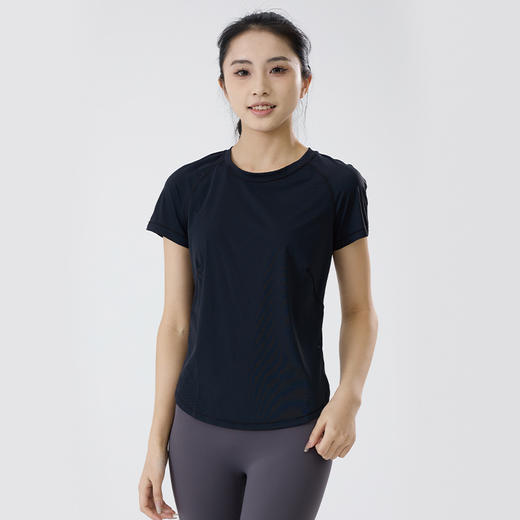 【路路精选】瑜伽服女运动短袖透气速干吸湿排汗户外跑步休闲运动宽松健身t恤 商品图4