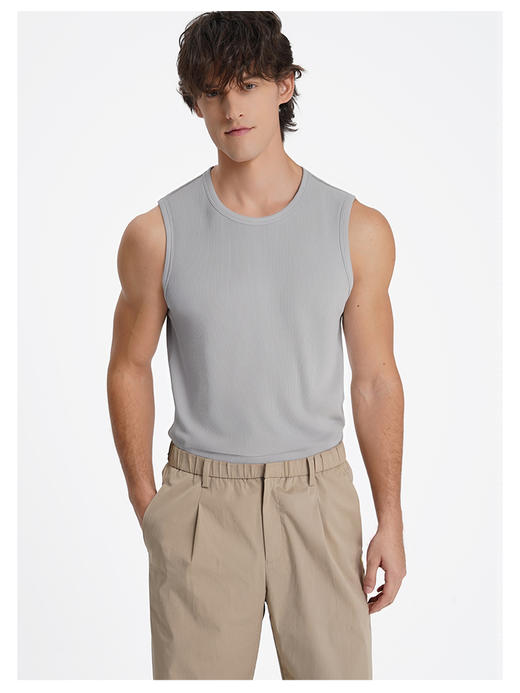 callisto米色粘纤混纺无袖T恤 商品图2