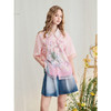 两三事梵高文艺浮梦旖旎2025夏新款网纱拼接印花荷叶边翻领衬衫女 商品缩略图1