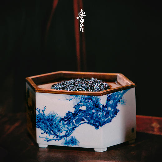 娜家松壶承中式手工手绘潮州工夫茶纯铜白瓷可做壶承可做茶盘 商品图4