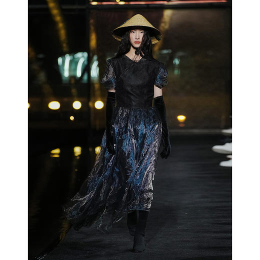 【林栖设计小店】走秀同款真丝香云纱衬衣蕾丝无袖2025夏季新品背心上衣女1952375 商品图2