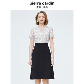 皮尔卡丹女装AB配知性修身蕾丝连衣裙P4226D4058W3