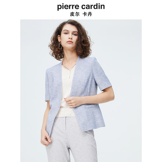 皮尔卡丹女装新款时尚肌理商务干练短袖小西服P4246L4017L3 商品图4
