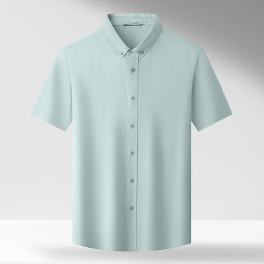 【含天丝】圣得西男短袖衬衫夏季新款通勤棉麻混纺商务休闲上衣 商品图5