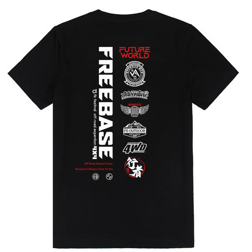 自由基地夏新品户外军潮logo印花短袖T恤男款情侣透气弹力棉上衣 NMT-2220 商品图3