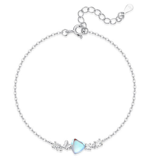 卡蒂罗/KADER 心月守护手链 轻奢时尚梦幻爱心月光石甜美可爱可调节纯银手饰 接住招财的蝴蝶玄学#好运 商品图2