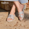 Safiya/索菲娅2025夏季轻便平底复古闪钻珍珠仙女休闲露趾拖鞋SFD2110380 商品缩略图4
