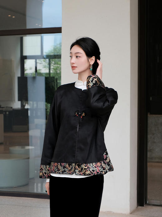 盛唐牡丹 | 重缎香云纱五星锦纹外套 商品图1