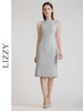 LIZZY夏季百搭简约气质通勤醋酸小鱼尾无袖连衣裙8134 商品缩略图2