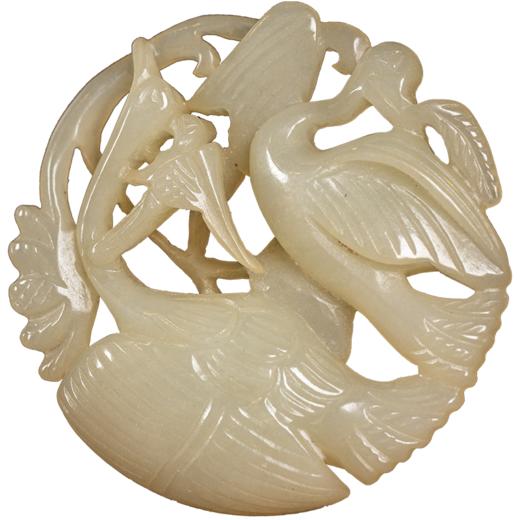 清 玉雕双鹤佩 商品图5