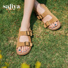 Safiya/索菲娅2025夏季外穿舒适平底休闲复古搭扣露趾勃肯凉拖SFD2115356 商品缩略图3