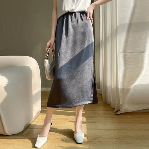 冰丝半身裙夏季新款女装暗花高腰气质显瘦短裙2025裙子女士服饰女 商品图0