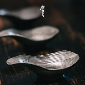 娜家荷花茶托 中式复古纯锡制品茗