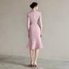 IWY/法式名媛七分袖连衣裙女新款收腰包臀鱼尾裙职业套裙Q1272 商品缩略图4