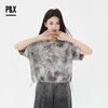 P&X设计师女装2025夏款扎染圆领复古水墨T恤825202266 灰色 商品缩略图3