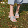 Safiya/索菲娅2025夏季轻便平底复古闪钻珍珠仙女休闲露趾拖鞋SFD2110380 商品缩略图2