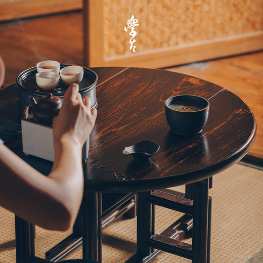 娜家便携茶馆 实木老料可折叠便携复古桌子矮茶 商品图1