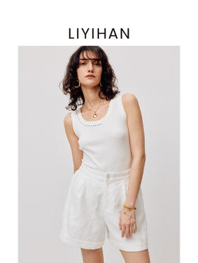 LIYIHAN序章丨25春新款珠针线背心女圆领吊带百搭上衣简约舒适