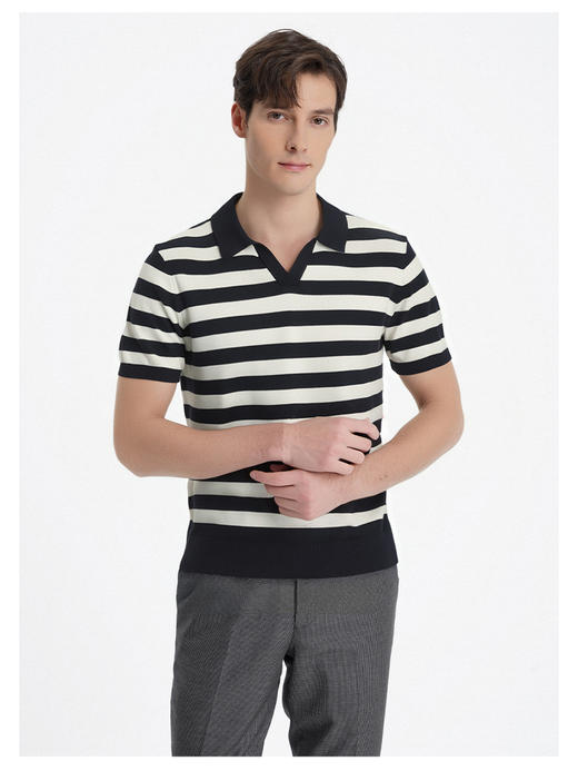 callisto藏青经典海军条纹T恤 商品图2