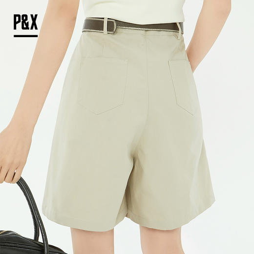 P&X设计师2025夏季新款时尚百搭直筒休闲短裤825226046 卡其 商品图4