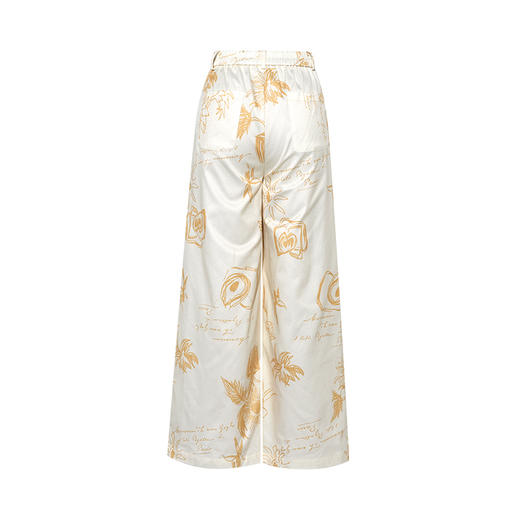 两三事梵高文艺云游芳甸2025夏季新款小清新印花高腰阔腿休闲裤女 商品图4