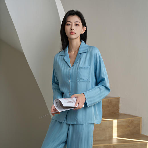 兰精天丝提花长袖长裤套装 商品图4