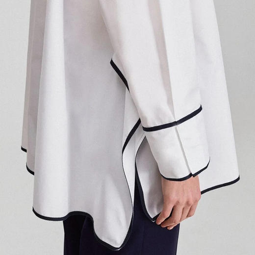 CHCH女士奢华衬衫2025春夏通勤时尚刺绣线条宽松衬衫简单舒适 商品图3