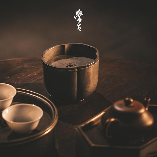 娜家海棠建水 中式复古手工锡制储水式250ml 商品图4