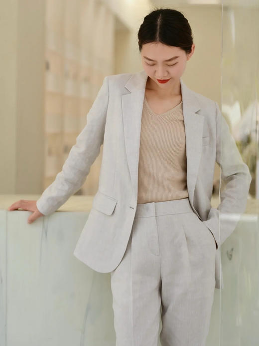 【4月10日 下午14:00 秒杀】小禾 春夏都可以穿的 亚麻平纹布 西服外套 商品图1