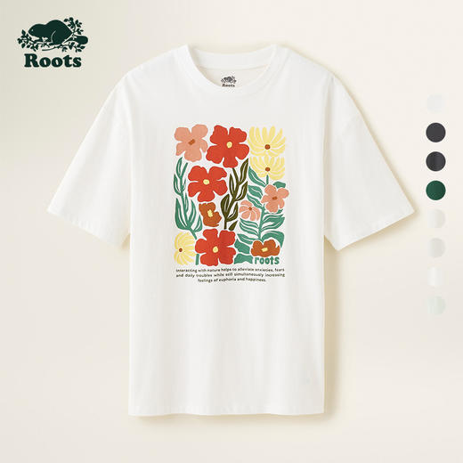 【2件9折】【ROOTS】女式花朵短袖T恤 商品图1