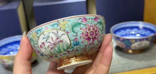 内青花宝相花开窗珐琅杯 商品图1