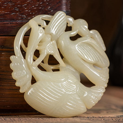 清 玉雕双鹤佩 商品图0