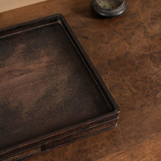 清 红木机关暗屉呈盘 商品图3