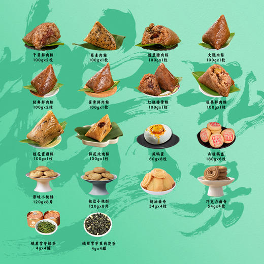 稻香村 雪遇香粽礼盒（12粽8蛋+点心+茶叶）- 2240g【端午】SKT 商品图4