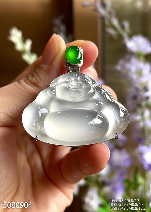 玻璃种白佛公吊坠【5080904】具体价格微信咨询 商品图1