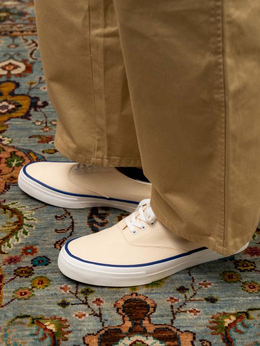 Fliks 蓝边白色帆布鞋 商品图3