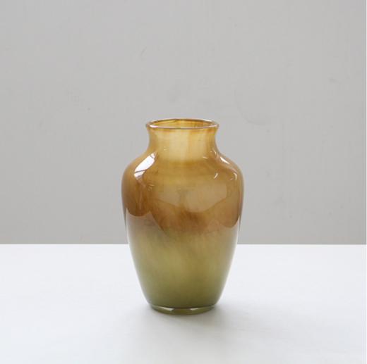 新中式小口渐变纹手工创意大肚子玻璃瓶餐桌玄关居家吊钟马醉木花 商品图2